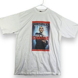 Vintage Barack Obama Graphic T- Shirt Size 4XL Mens Time Magazine "For a Change"